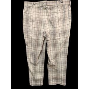 Nike‎ Pants Men 36x30 Gray White Plaid Chino Lightweight Tour Performance Golf